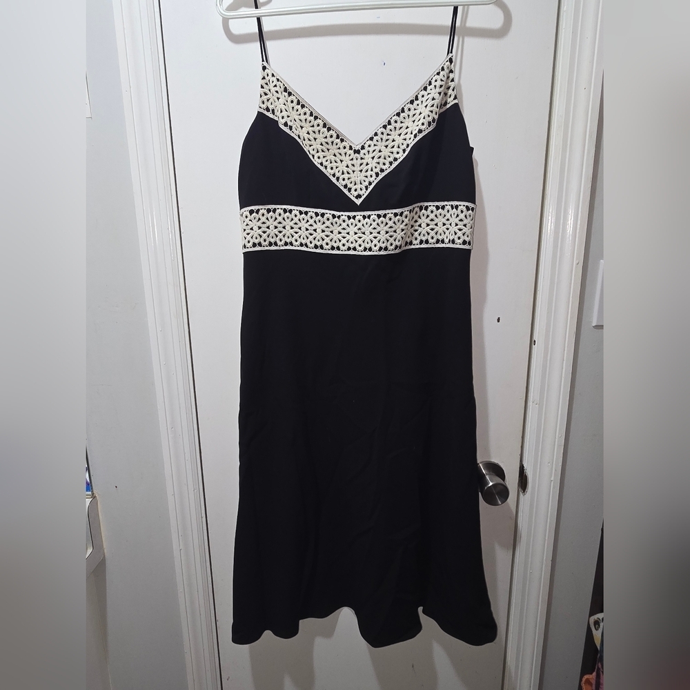 Ann Taylor Black Lace Empire Waist Dress women’s 12